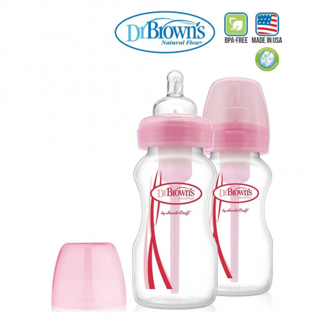 Dr Brown&#039;s plasticna Options+bocica 270ml Roze