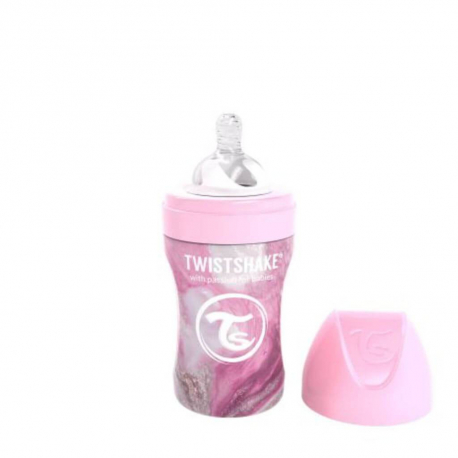 Twistshake flaica za bebe Marble  260ml Pink