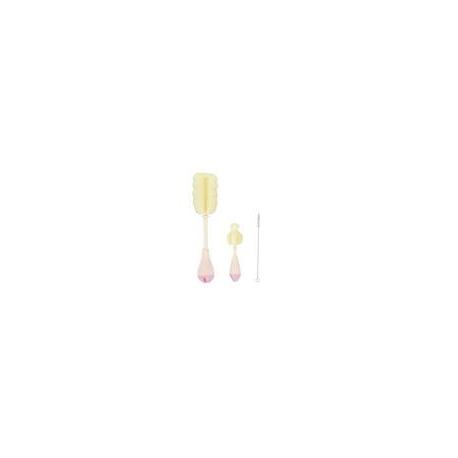 Set cetki za cisenje flasca i cucli 3 dela pink