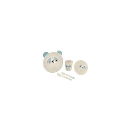 KikkaBoo set posuda od bambusa Panda blue