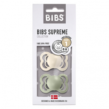 BIBS varalica Supreme silicon Sage&amp;Ivory 0-6m