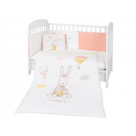 KikkaBoo posteljina sa ogradicom 6pcs 70x140 Rabbits in Love