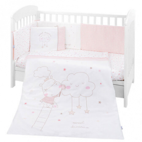 KikkaBoo posteljina sa ogradicom 6pcs 70x140 Hippo Dreams