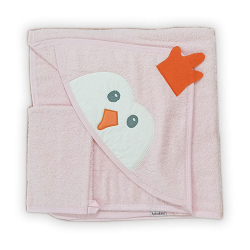 Bebekevi peskir i rukavica za bebe devojcice roze BEVI1117