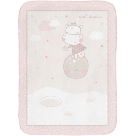 KikkaBoo Super soft sherpa baby cebence 80x110 Hippo Dreams