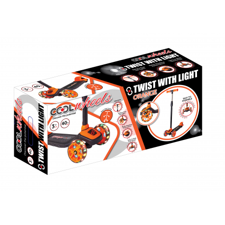 Trotinet Cool 3 točka Twist svetleći Orange