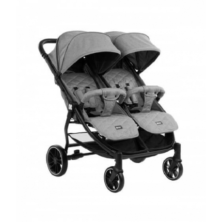 KikkaBoo kolica za blizance Happy 2 Light Grey