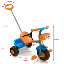 Akar Toys tricikl Boni sa ruckom Oranz