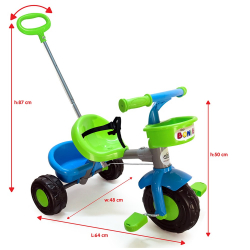 AkarToys tricikl Boni sa ruckom Zeleni