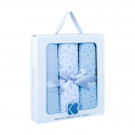 KikkaBoo Pelene od muslina set 3 kom 100x100 Dots blue