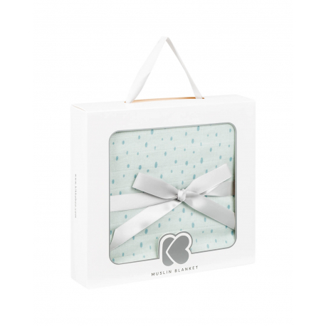 KikkaBoo Dvoslojno baby cebence od muslina 100x100 D.Blue
