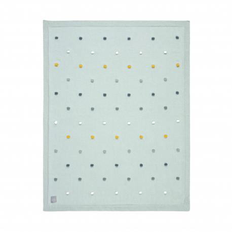 LASSIG CEBE PLETENO &quot;DOTS&quot; LIGHT MINT (80 X 100 CM)