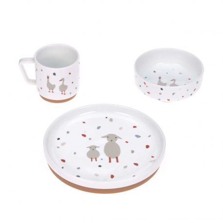 LASSIG SET ZA JELO PORCELAN TINY FARMER SHEEP GOOSE