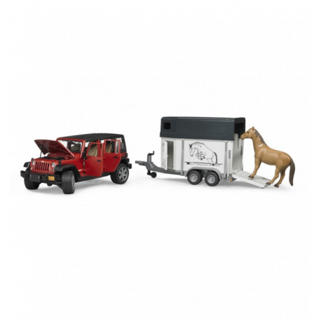 Jeep wrangler sa prikolicom za konje i figurom