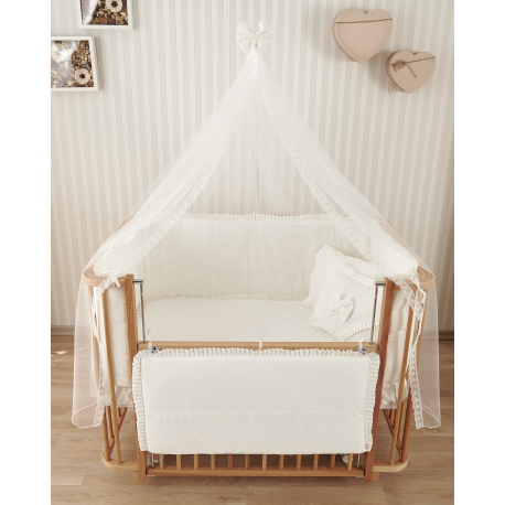 Meltem drveni krevetac za bebe komplet Bambino Natur