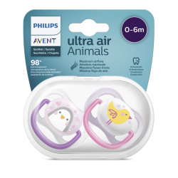 Avent varalica silikon 0+Ultra Air 0-6m Pingvin Ptica SCF080/06