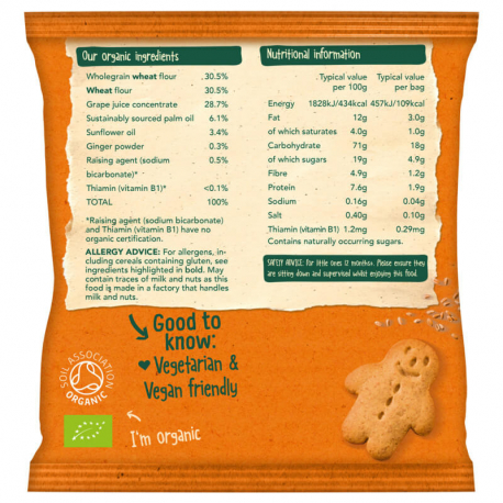 ORGANIX ORGANSKI BISKVITI dzindzermen 12m+ 20gr