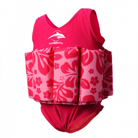 Konfidence dečiji jednodelni kupaći Pink Hibiscus M 2g-3g