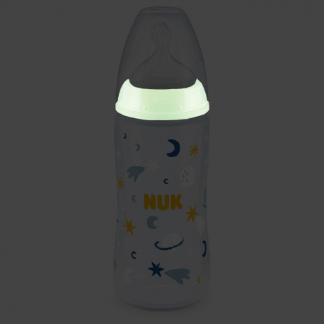 Nuk flasica plasticna silikon 300ml S1 Night 741143