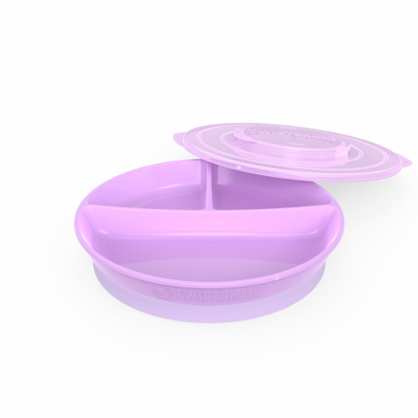 Twistshake podeljeni tanjir 6m+ Pastel Purple