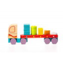 CUBIKA Drveni kamion sa geometrijskim figurama (19 elemenata)